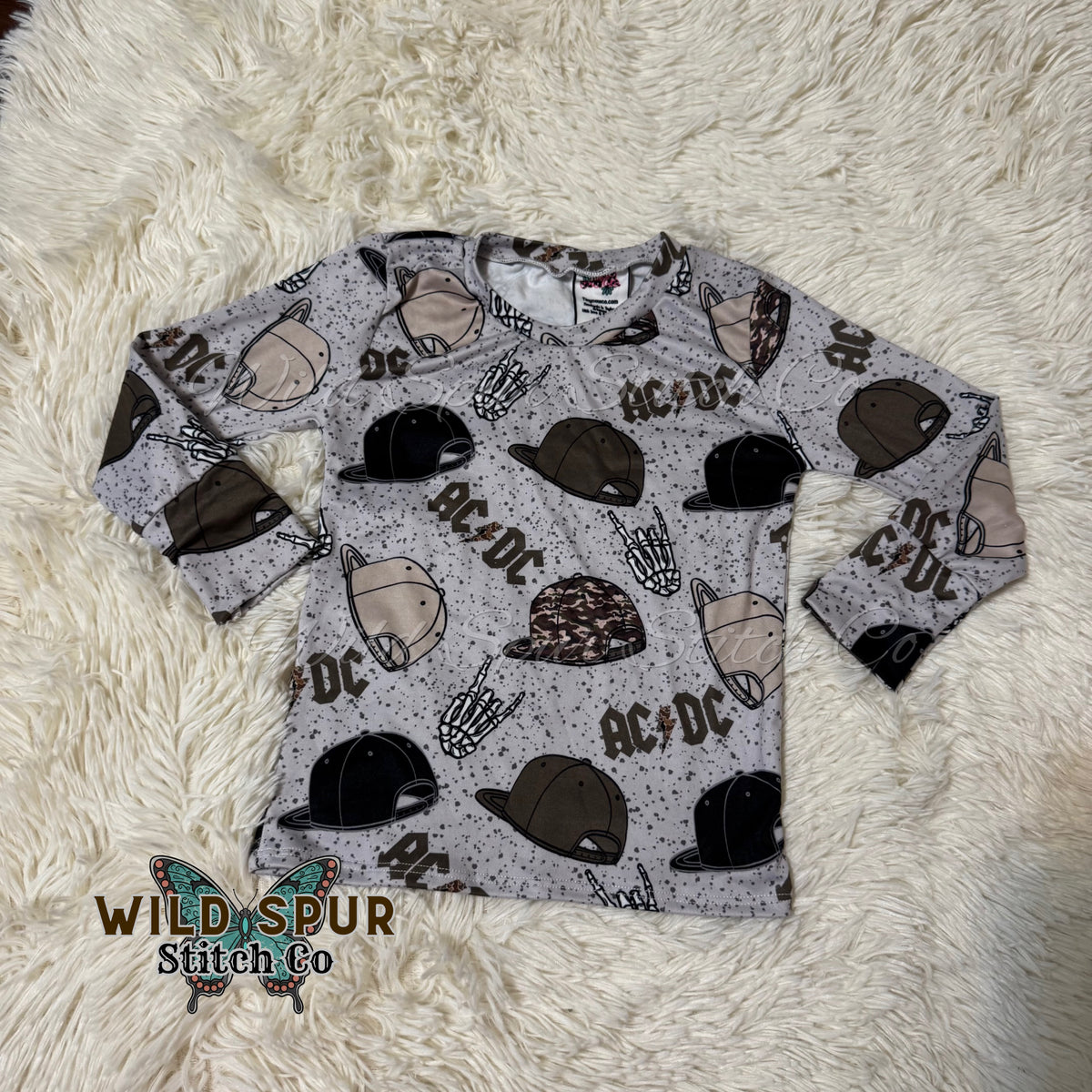 2t AC/DC Long Sleeve Lounge Top